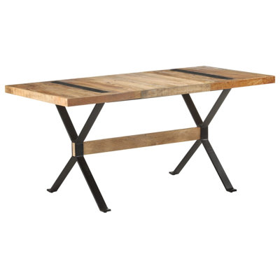 Grishma Solid Wood Top Metal Base Dining Table
