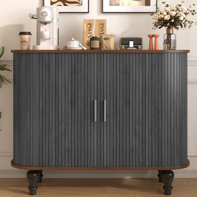 39'' Fluted Bar Cabinet With Wine Storage Space