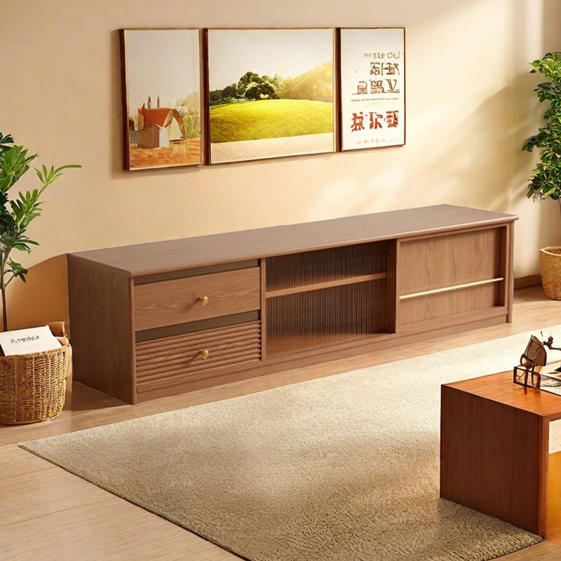 Meuble télé extensible en bois massif avec rangement élégant