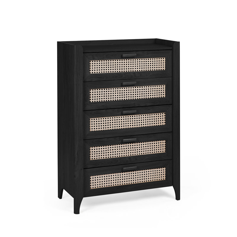 Albelo 80cm W 5 - Drawer Chest of Drawers, Black