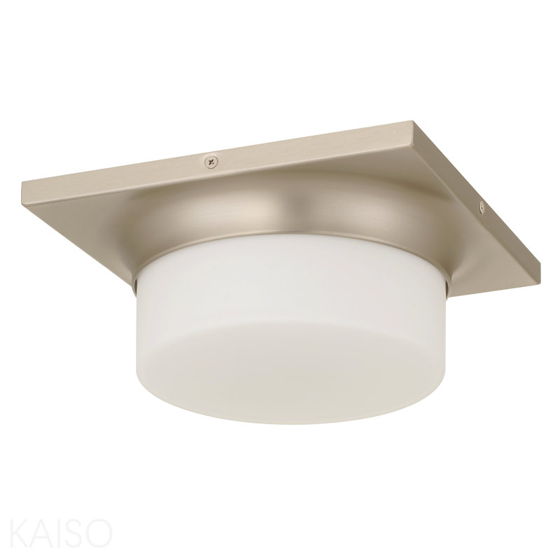 Plafonnier encastré en nickel brossé 10 po, Nickel brossé, 3.75" H x 10" W x 10" D