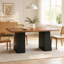 Bureau d'ordinateur moderne avec grande surface, structure en bois noir veiné, plateau en noyer clair