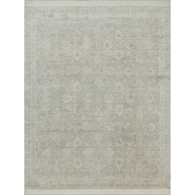 Tapis taupe noué à la main de haute qualité