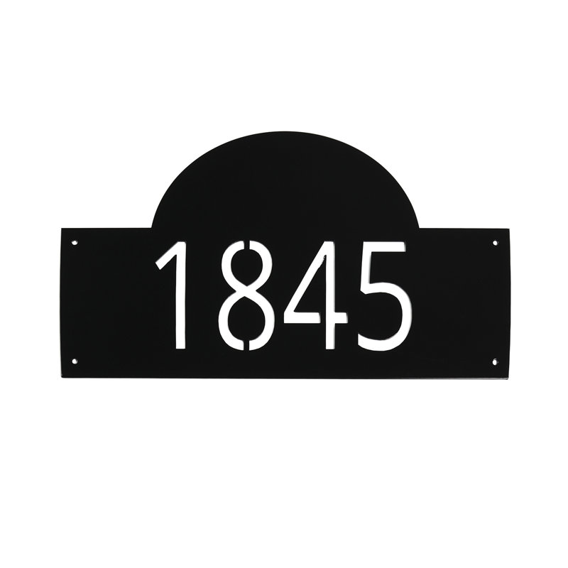 1-Line Wall Address Plaque, Yes, Black