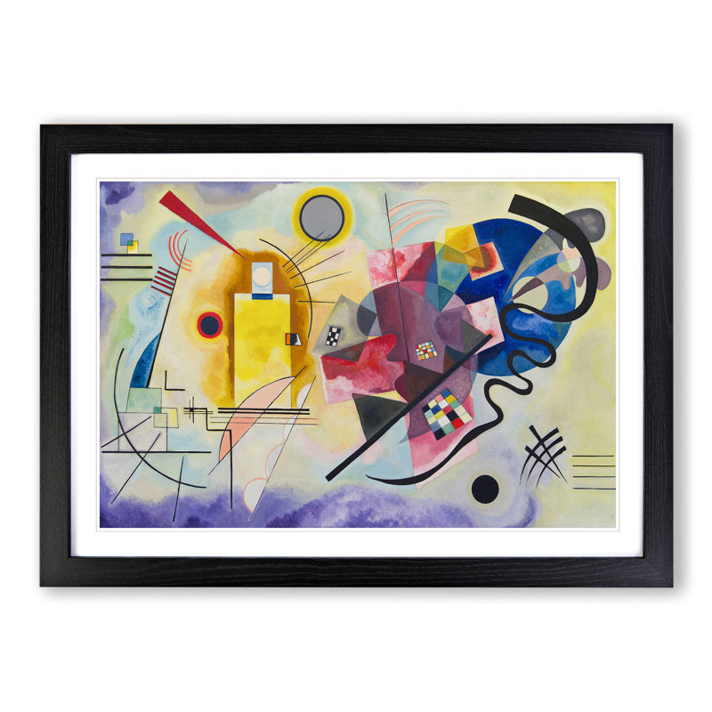 Yellow-Red-Blue by Wassily Kandinsky - Picture Frame Painting on MDF, Black Framed, 27cm H x 36cm W x 2cm D
