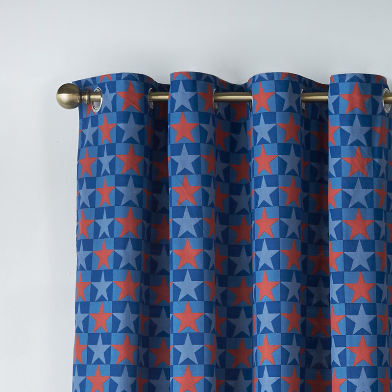Cotton Blend Semi Sheer Curtain Panel Pair