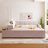 Upholstered Low Standard Bed with Bedside Desk and Round Stool, Mother & Child Bed-97691215-97691212