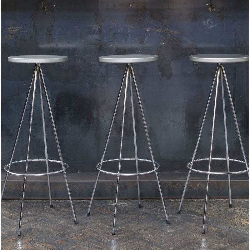 Anakie Bar Stool, Steel, Chrome