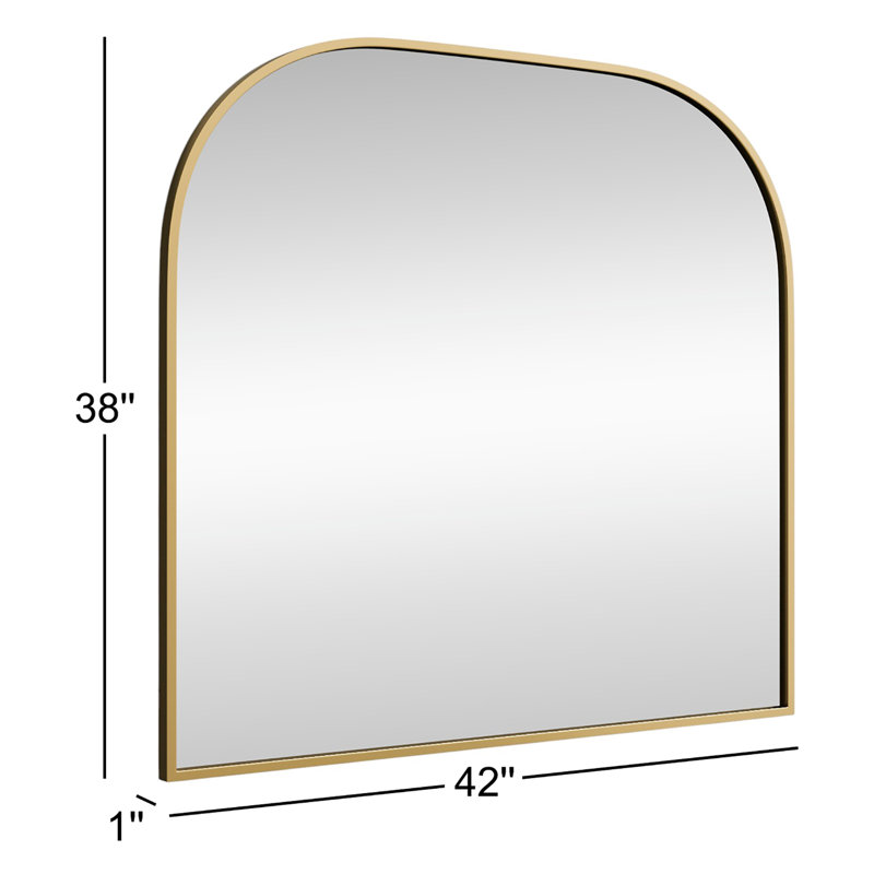 Sabine Metal Wide Arch Wall Mirror, Brass, 38" x 42"