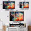 Ensemble de salon Rainbow Moons Retro Geometrics - Abstract Landscape Wall Art-108313345-108313344
