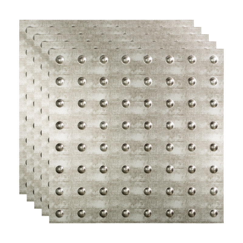 Panneau de plafond décoratif en vinyle 2 pi x 2 pi FASÄDE, Argent Crosshatch