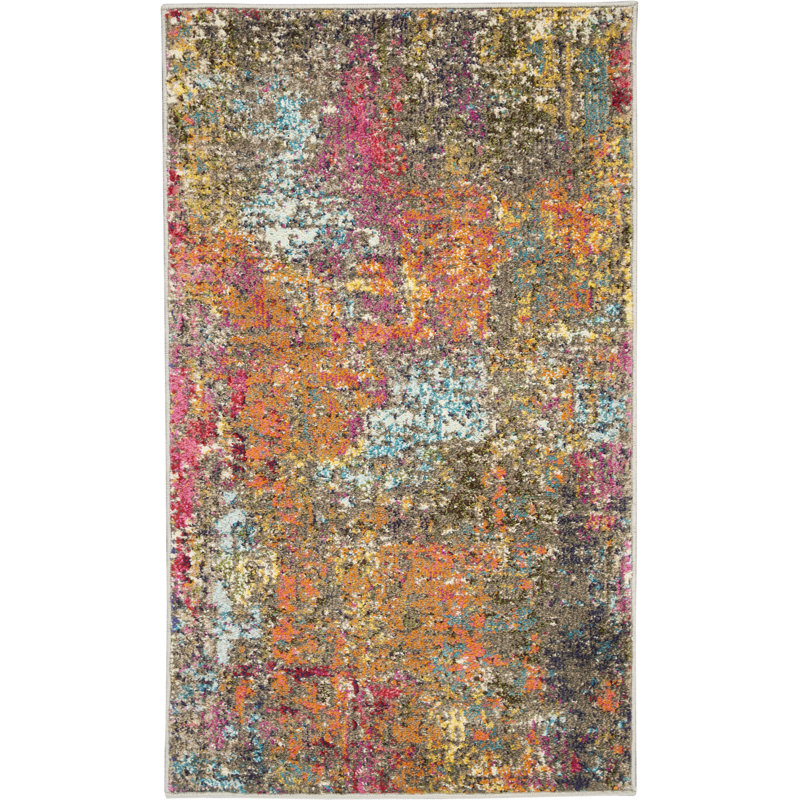Abstract Indoor Rug, Rectangle 2'2" x 3'9"