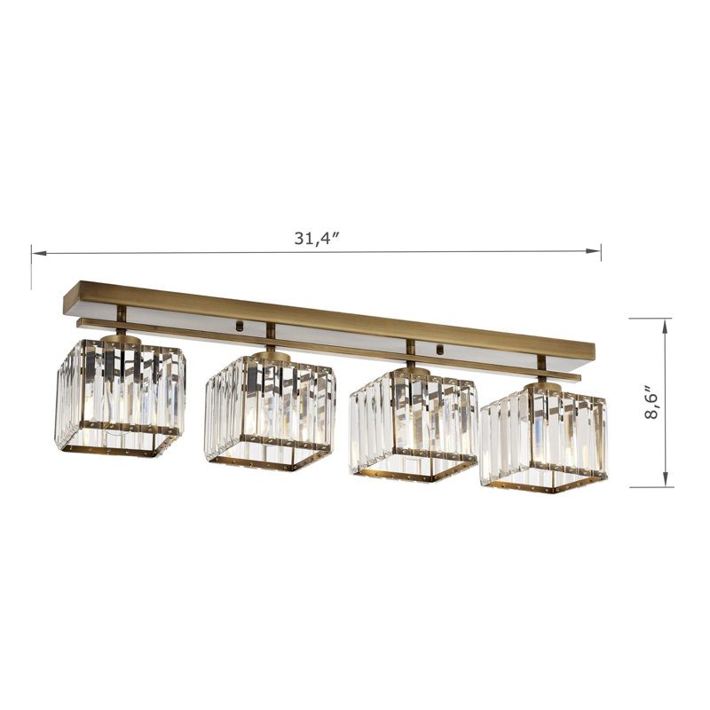 Crystal Semi Flush Mount, Vintage
