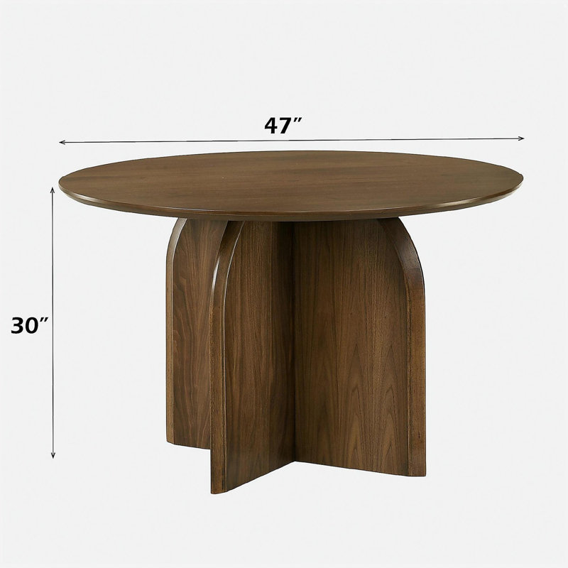 Delmon Dark Walnut Round Dining Table