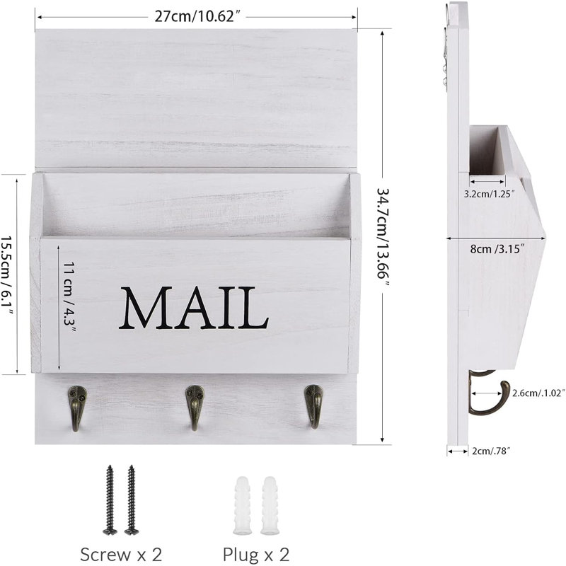 Porte-courrier en bois