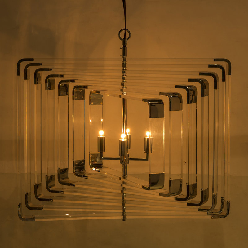 Nellcote 4 - Light Chandelier, Nickel