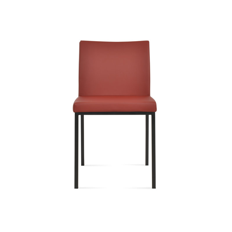 Chaise d'appoint en métal Aria, Noir, PPM rouge foncé