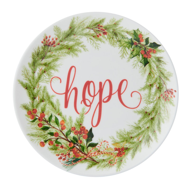 Festive Garland 7-In Bone China Appetizer Plates, Set Of 6