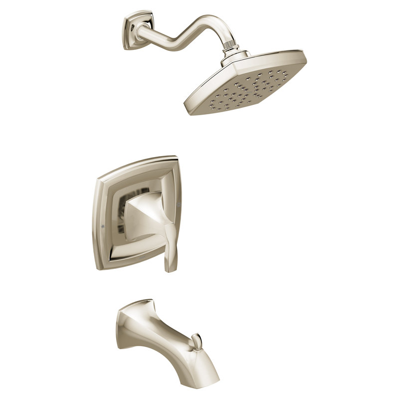 Garniture de robinet de baignoire et douche avec poignée levier Voss, Nickel poli