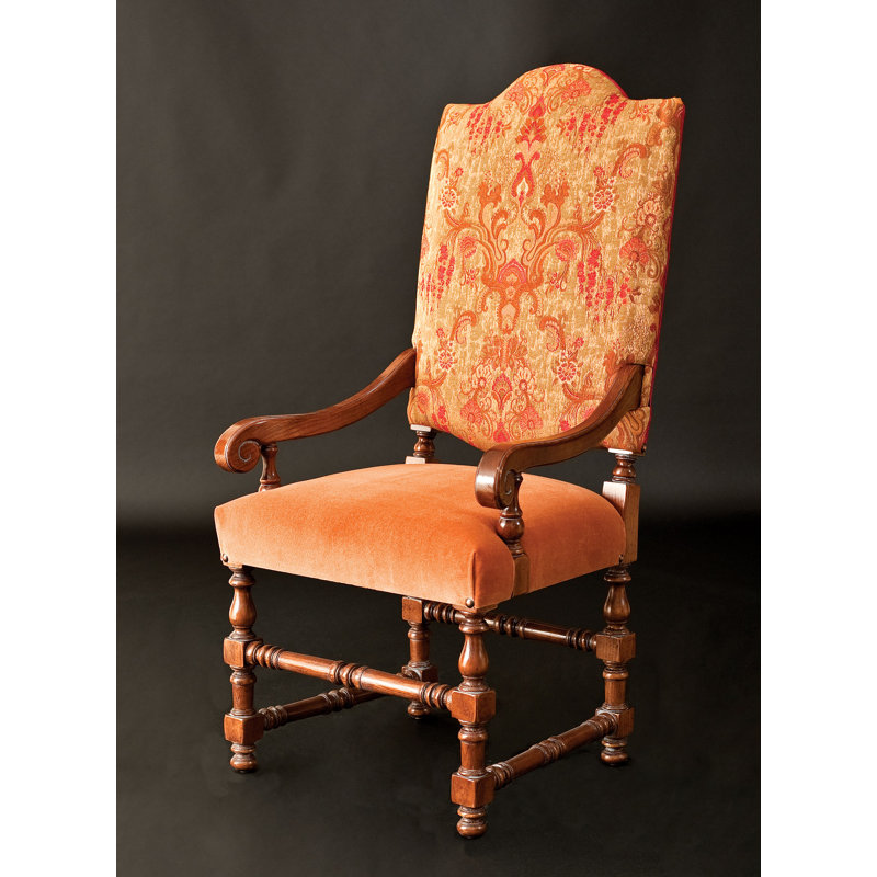 Upholstered Arm Chair in Orange