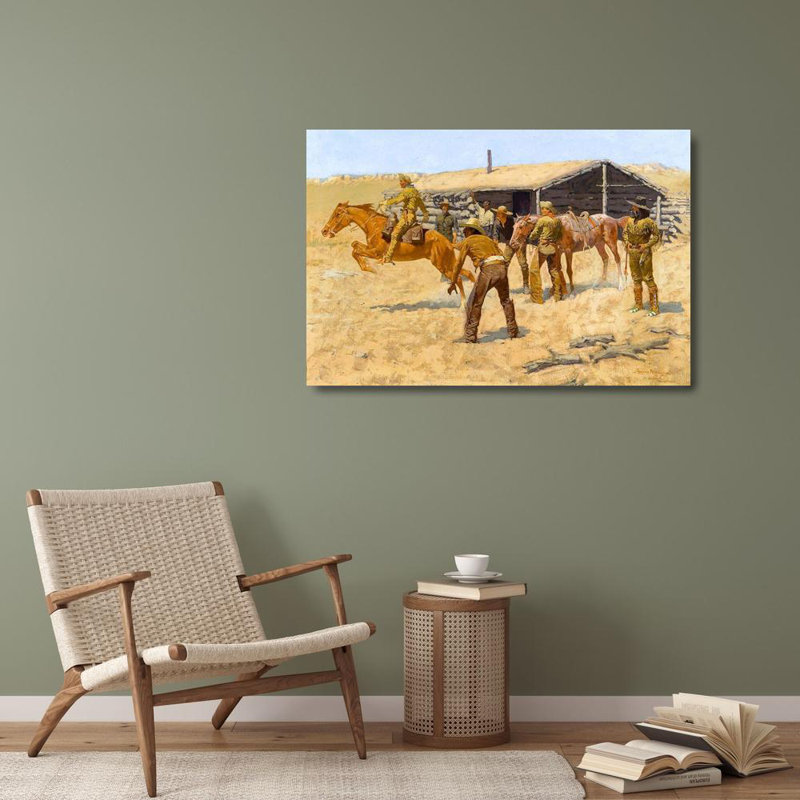 Loon Peak®, Remington, Frederic, reproduction d'art sur toile tendue: Le va et vient du poney express 59196