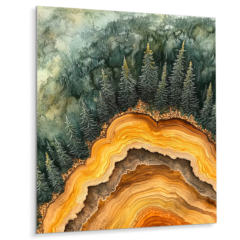 Abdia - forêt, décoration murale en métal, reproduction d'art traditionnelle en métal, H 20 po x l 12 po