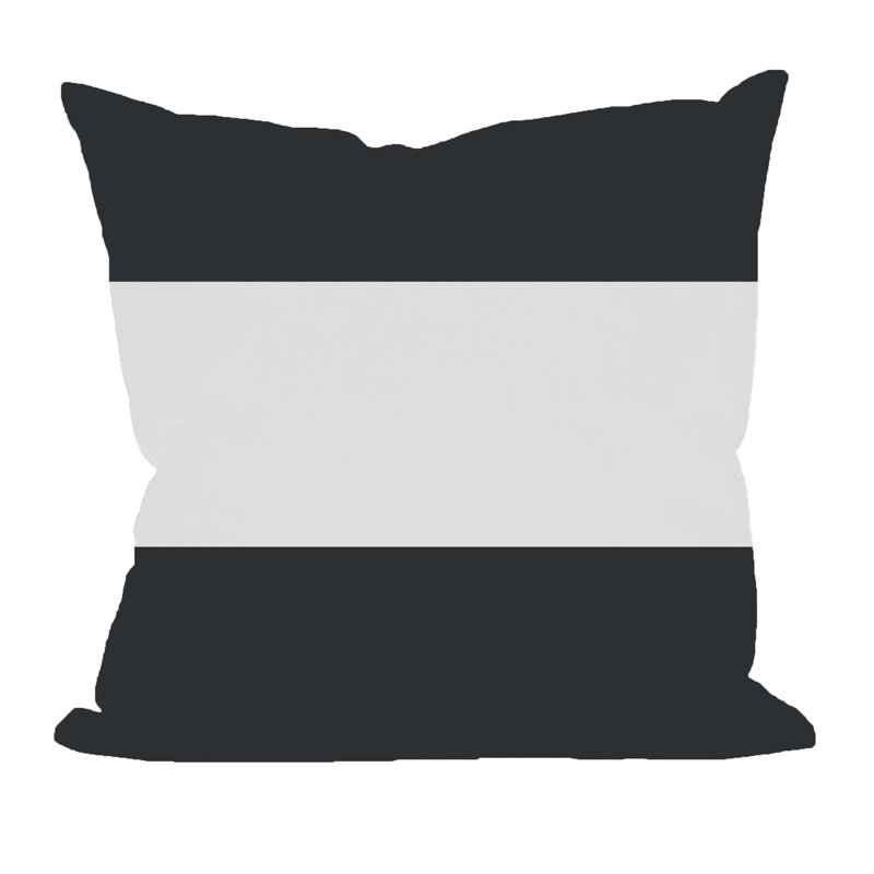  Housse et insert de coussin carré Big Stripe, Noir, 20 po x 20 po