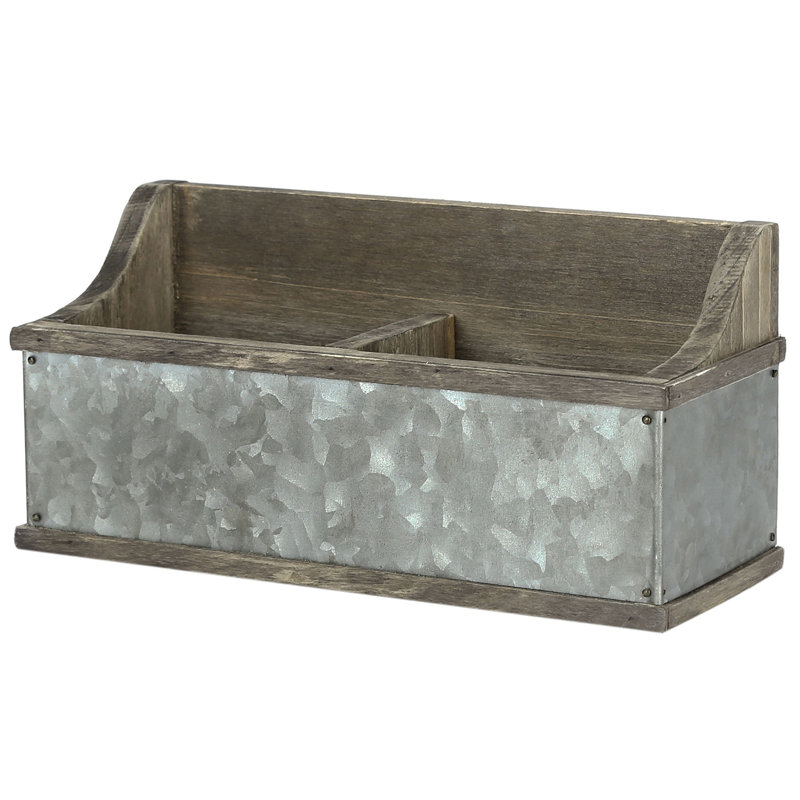 Iron Solid Wood Magnetic Reclaimed Style Markers Desk Organiser