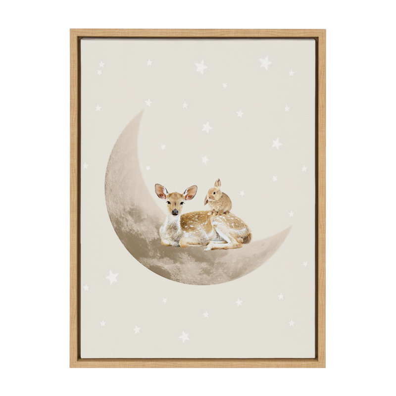 «On the Moon» par juillet, reproduction d'art sur toile encadrée