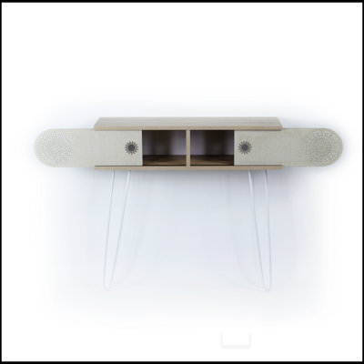 Console à 2 niveaux avec pieds en métal Lora