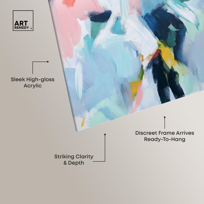 Art mural acrylique bleu Blush Boho, H 45 po x l 30 po