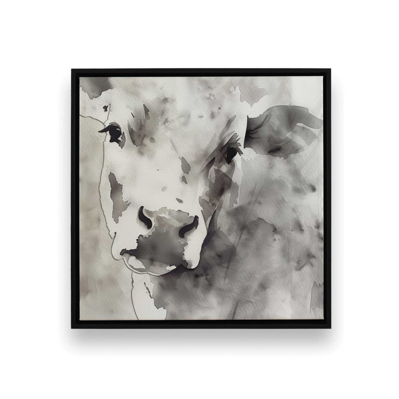Impression abstraite monochrome sur toile I, Toile tendue, H 12 po x l 12 po