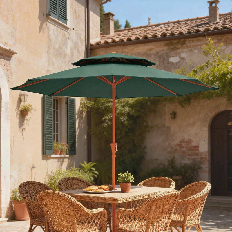 265cm Market Parasol, Green