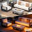 Outdoor Rectangular Steel Fire Pit Table With Hidden Fuel Tank-1387297422