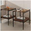 Ensemble de 2 tables de bout rectangulaires, plateau en verre trempé avec panneau de fibres à densité moyenne, table de salon moderne-1419296164-1419296160