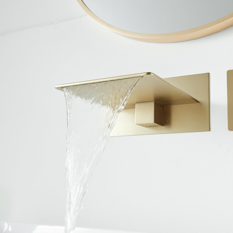 Wall Mounted Optional Single-handle Bathroom Faucet, Brushed Gold