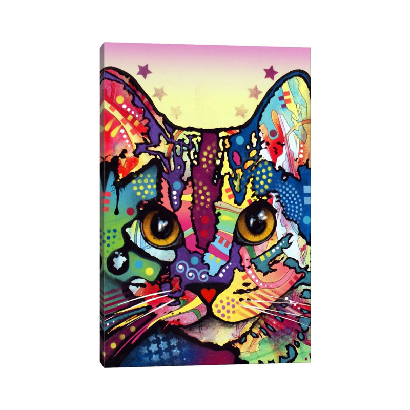 Maya Cat by Dean Russo - Print on Canvas, Wrapped Canvas, 20.32 cm H x 30.48 cm W