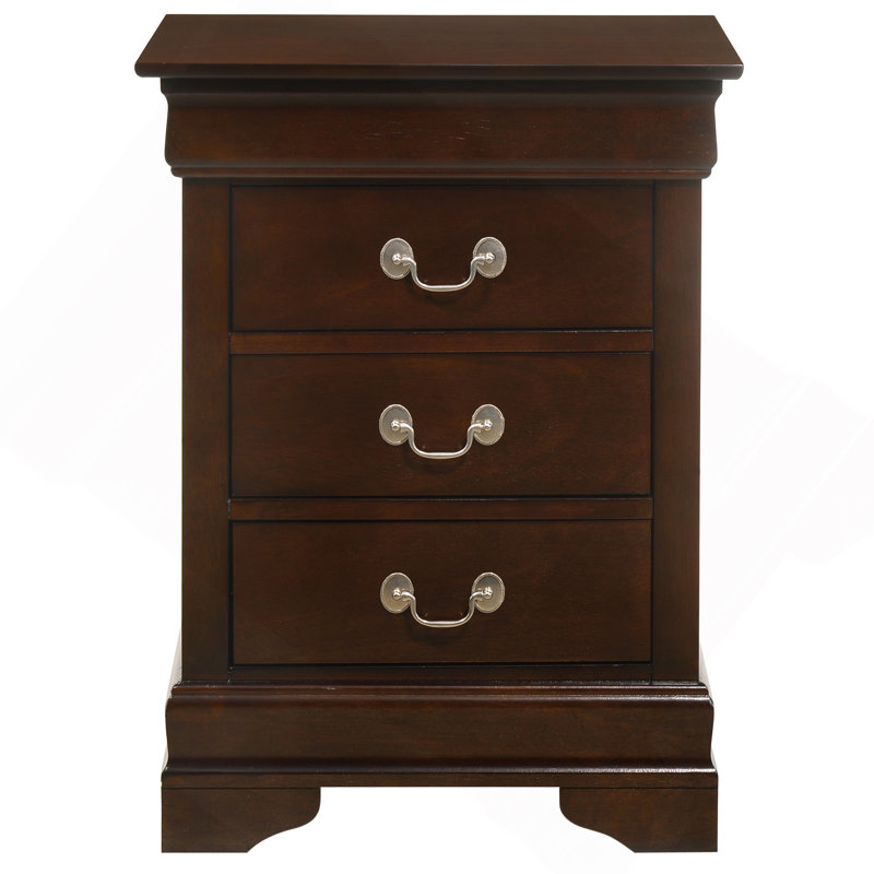 Louis Phillipe G3125-3N 3 Drawer Nightstand , Cappuccino, Cappuccino