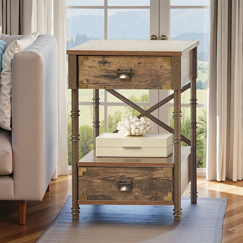 Flewellyn 15.7'' W Metal Nightstand