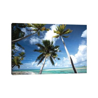 Palm Trees On The Beach, Bora Bora, Society Islands, French Polynesia III by Panoramic Images - Wrapped Canvas Gallery-Wrapped Canvas Giclée