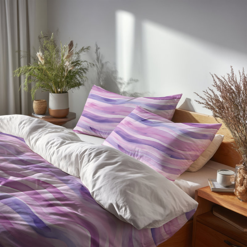 Ensemble de housse de couette pour filles 3 pièces - Ensemble de housse de couette et coussin décoratif Calm