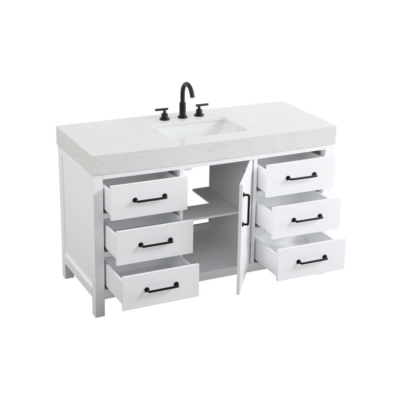 54 inch Single Bathroom Vanity_Traditional_VF60654, White