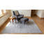 Tapis gris contemporain à motif géométrique gris en laine nouée à la main-124206507