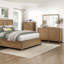 Table de chevet 1 pièce à finition brun clair avec 2 tiroirs et prises USB