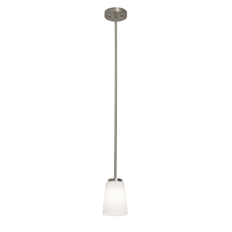 Raffaela 1 - Light Single Pendant, White, Satin Nickel