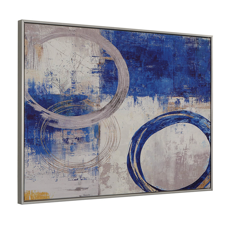 Modern Blue 24x32 Inch Versatile Abstract Digital Print Wall Art, 24" H x 24" W x 1.4" D