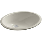 Caxton® Vitreous China Oval Undermount Bathroom Sink and Glazed Underside