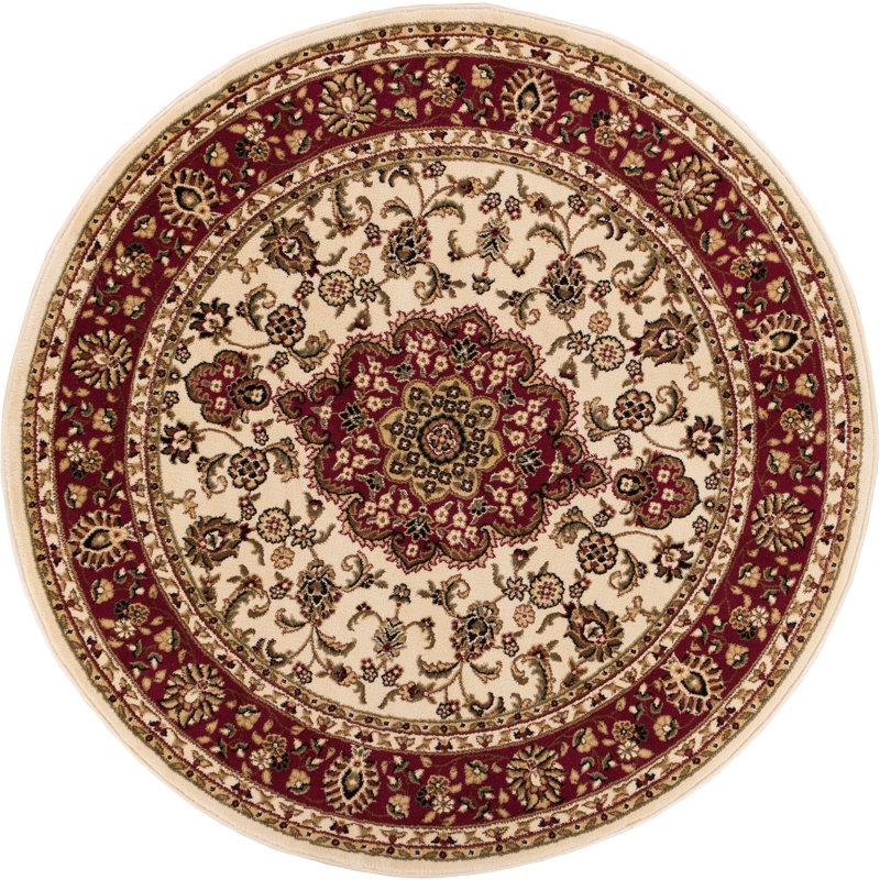 Tapis ivoire traditionnel Cialan, Rond 7 pi 10 po