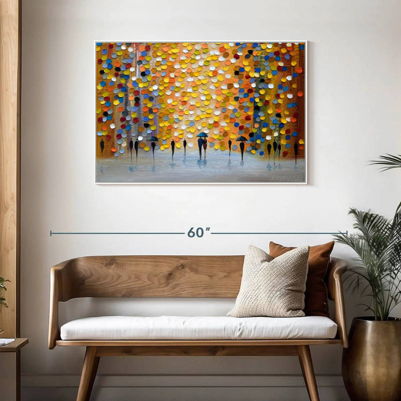 Belle pluie, Cadre flottant blanc, 43 po x 29 po
