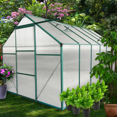 Polycarbonate Greenhouse - For Outdoor Backyard With Galvanized Base And Effective Drainage